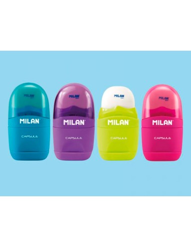 Sacapuntas milan capsule plastico 1 uso con...