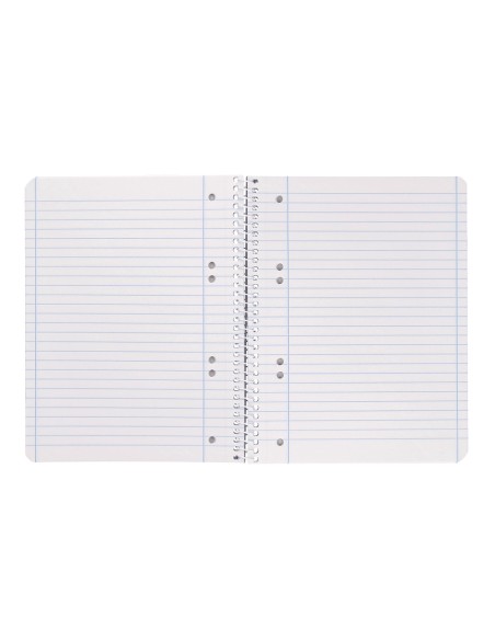 Cuaderno espiral liderpapel a5 micro smart tapa blanda 80h 75gr horizontal 7mm doble margen 6 taladros colores