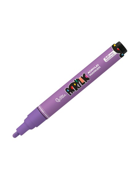 Rotulador liderpapel acrylic base agua todo tipo de superficie punta redonda 3 mm malva