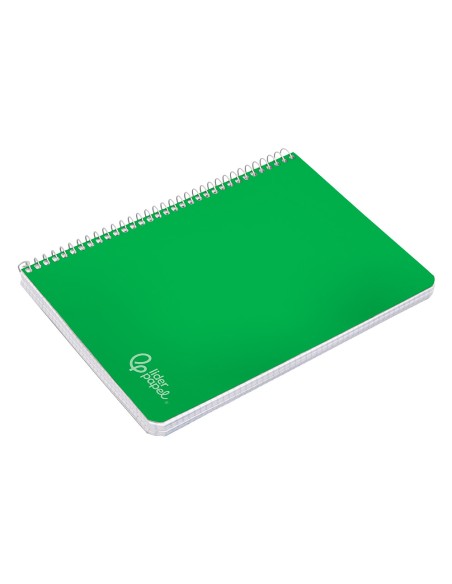 Cuaderno espiral liderpapel a4 witty tapa dura 80h 90gr pauta 3,5mm con margen color verde