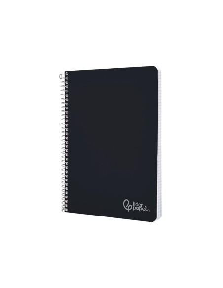 Cuaderno espiral liderpapel a4 witty tapa dura 80h 90gr pauta 3,5mm con margen color negro