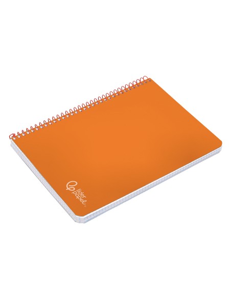 Cuaderno espiral liderpapel a4 witty tapa dura 80h 90gr pauta 3,5mm con margen color naranja