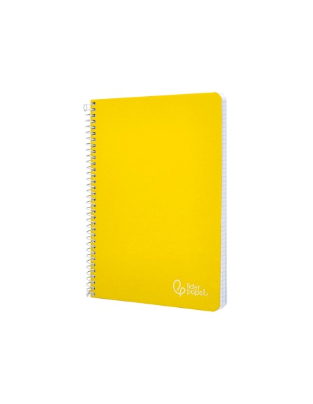 Cuaderno espiral liderpapel a4 witty tapa dura 80h 90gr pauta 3,5mm con margen color amarillo