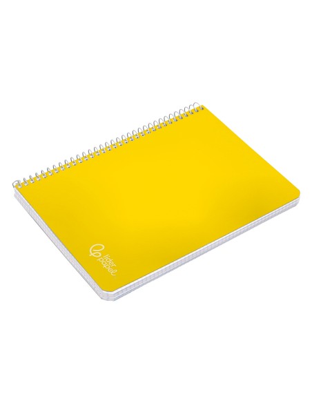 Cuaderno espiral liderpapel a4 witty tapa dura 80h 90gr pauta 3,5mm con margen color amarillo