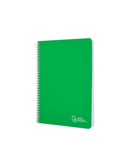 Cuaderno espiral liderpapel a4 witty tapa dura 80h 90gr pauta 2,5mm con margen color verde