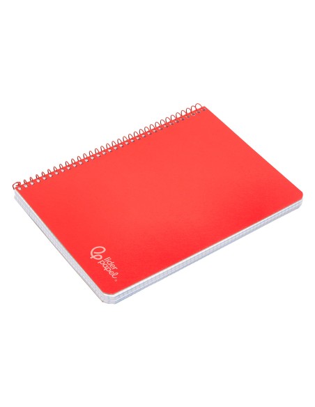 Cuaderno espiral liderpapel a4 witty tapa dura 80h 90gr pauta 2,5mm con margen color rojo