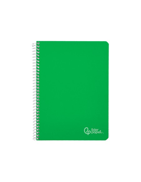 Cuaderno espiral liderpapel a4 witty tapa dura 80h 90gr rayado horizontal con margen color verde