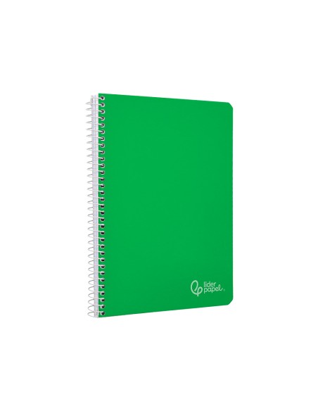 Cuaderno espiral liderpapel a4 witty tapa dura 80h 90gr rayado horizontal con margen color verde
