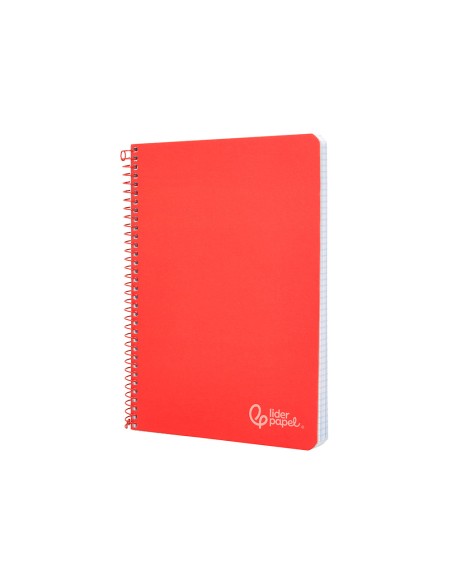 Cuaderno espiral liderpapel a4 witty tapa dura 80h 90gr rayado horizontal con margen color rojo