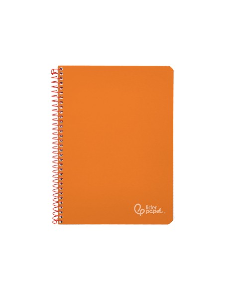Cuaderno espiral liderpapel a4 witty tapa dura 80h 90gr rayado horizontal con margen color naranja