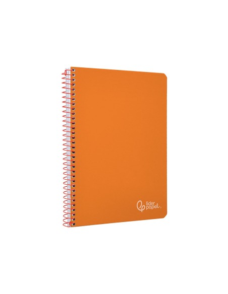 Cuaderno espiral liderpapel a4 witty tapa dura 80h 90gr rayado horizontal con margen color naranja