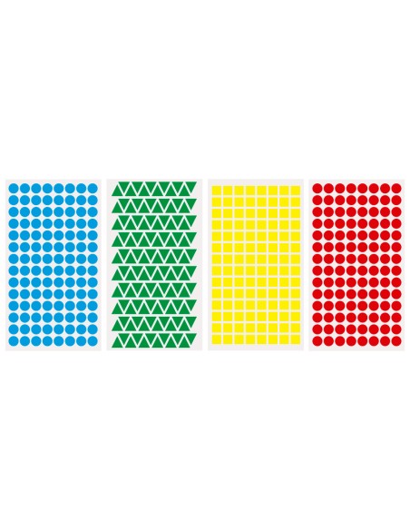 Gomets liderpapel figuras surtidas bolsa de 12 hojas figuras geometricas pequeñas colores surtidos