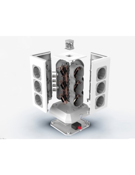 Regleta q-connect enchufe multiple 16 en 1 cable 2 m 12 tomas de corriente+3 usb+1 usb tipo c 120x120x210mm