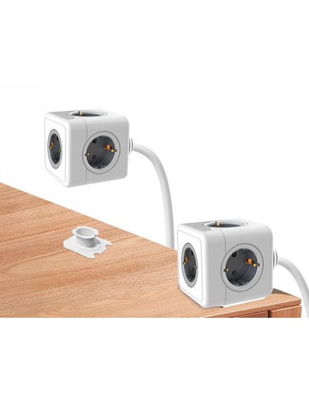 Regleta q-connect de cubo enchufe multiple power cube 5 en 1 cable de 1,4 m 5 tomas de corriente 75x75x112mm
