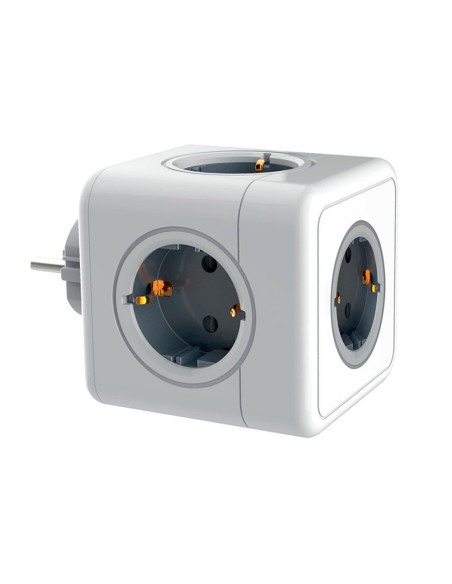 Regleta q-connect de cubo enchufe multiple power cube 5 en 1 directo a pared 5 tomas de corriente 75x75x112mm