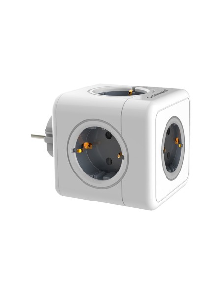 Regleta q-connect de cubo enchufe multiple power cube 5 en 1 directo a pared 5 tomas de corriente 75x75x112mm