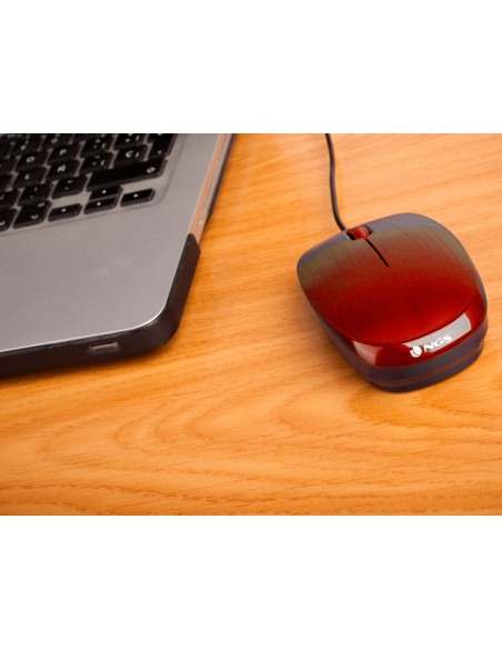 Raton ngs wired flame optico con cable 1000 dpi ambidiestros usb color rojo