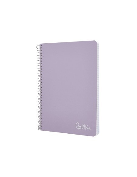 Cuaderno espiral liderpapel a4 witty tapa dura 80h 90gr cuadro 4mm con margen color violeta
