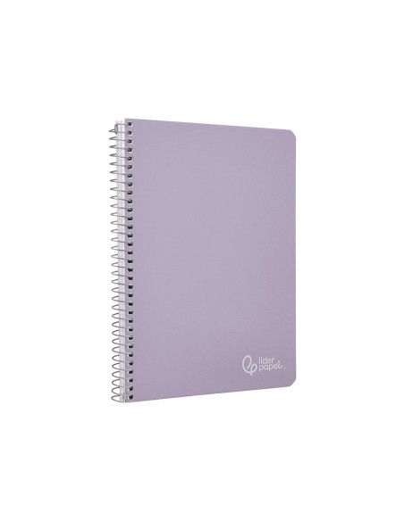 Cuaderno espiral liderpapel a4 witty tapa dura 80h 90gr cuadro 4mm con margen color violeta