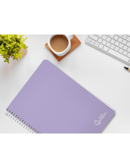 Cuaderno espiral liderpapel a4 witty tapa dura 80h 90gr cuadro 4mm con margen color violeta
