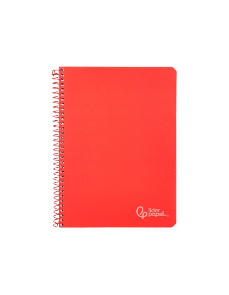 Cuaderno espiral liderpapel a4 witty tapa dura 80h 90gr cuadro 4mm con margen color rojo