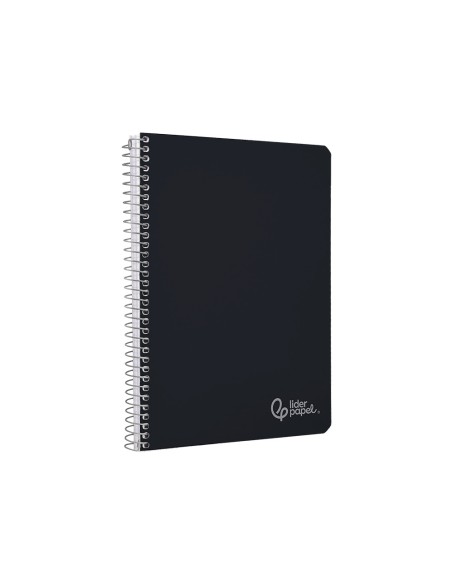 Cuaderno espiral liderpapel a4 witty tapa dura 80h 90gr cuadro 4mm con margen color negro
