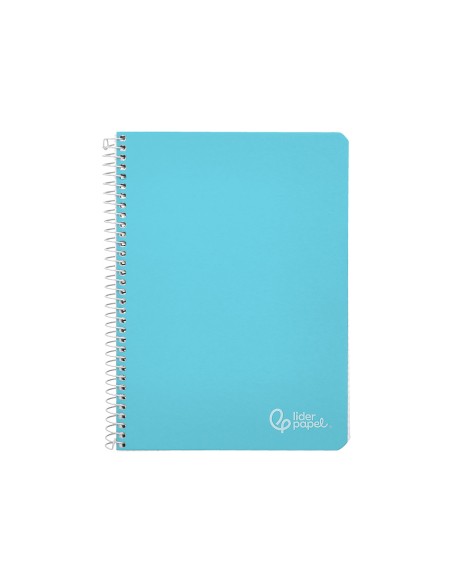 Cuaderno espiral liderpapel a4 witty tapa dura 80h 90gr cuadro 4mm con margen color celeste