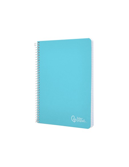 Cuaderno espiral liderpapel a4 witty tapa dura 80h 90gr cuadro 4mm con margen color celeste