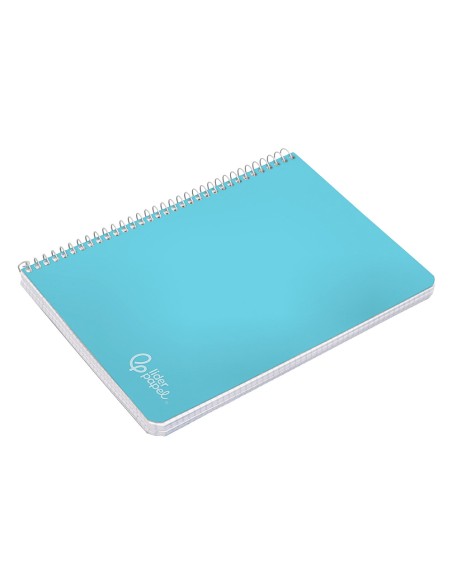 Cuaderno espiral liderpapel a4 witty tapa dura 80h 90gr cuadro 4mm con margen color celeste