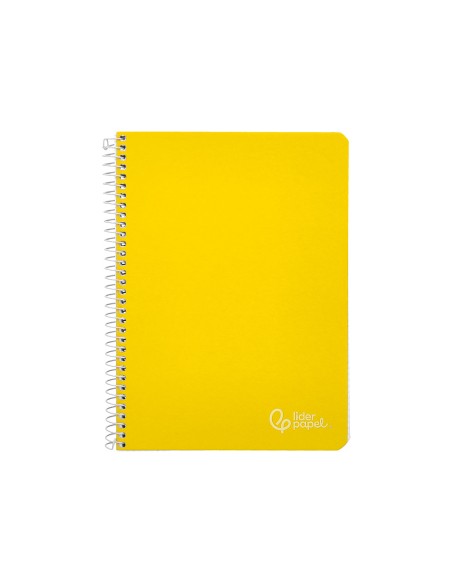 Cuaderno espiral liderpapel a4 witty tapa dura 80h 90gr cuadro 4mm con margen color amarillo