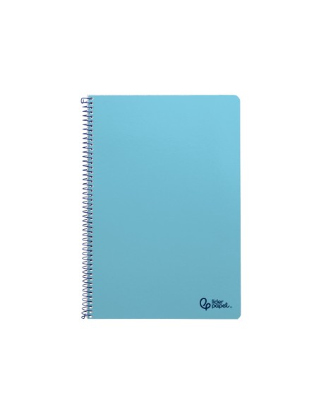 Cuaderno espiral liderpapel a4 smart tapa blanda 80h 75gr cuadro 4mm con margen color celeste