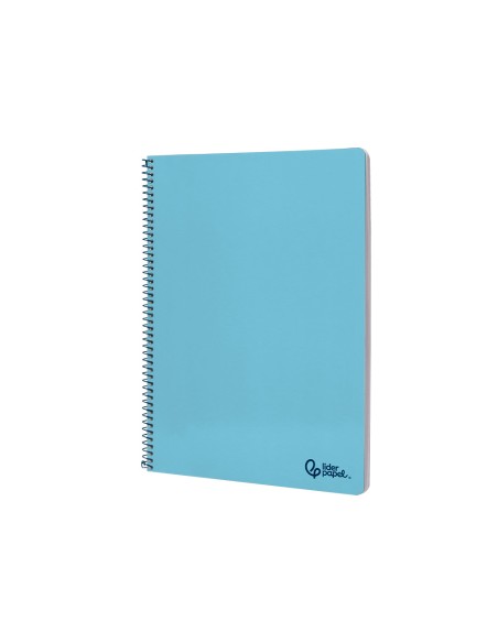 Cuaderno espiral liderpapel a4 smart tapa blanda 80h 75gr cuadro 4mm con margen color celeste
