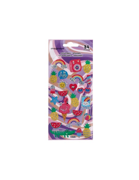 Pegatinas imaginovo diseños surtidos verano con brillo 214x100 mm en blister