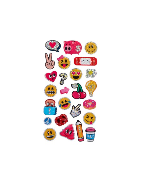 Pegatinas imaginovo diseños surtidos smiley con brillo 214x100 mm en blister