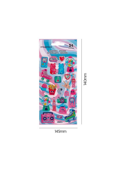 Pegatinas imaginovo diseños surtidos hobbies con brillo 214x100 mm en blister