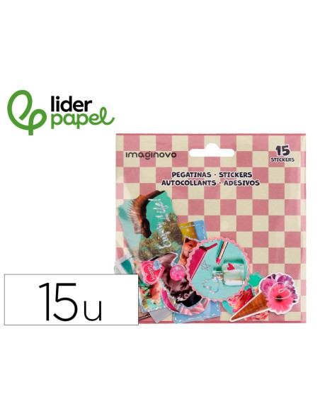 Pegatinas imaginovo good vibes diseños surtidos para ordenador 145x140 mm en blister