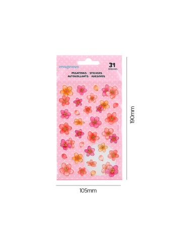 Pegatinas imaginovo flores rosas de papel...