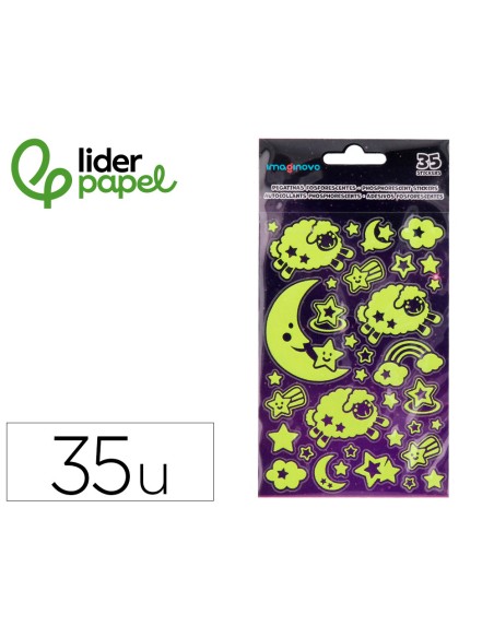 Pegatinas imaginovo luminosas luna con relieve 250x145 mm en blister