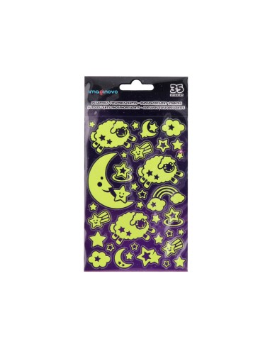 Pegatinas imaginovo luminosas luna con relieve...