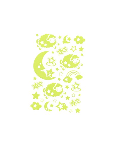 Pegatinas imaginovo luminosas luna con relieve...