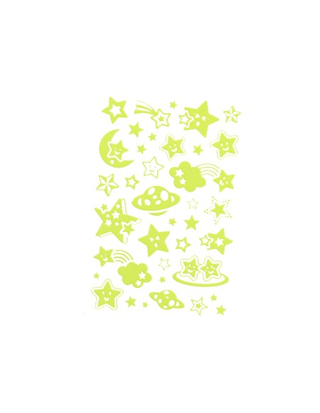 Pegatinas imaginovo luminosas estrellas con relieve 190x105 mm en blister