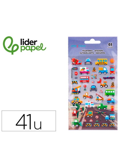 Pegatinas imaginovo kids coches con relieve 190x105 mm en blister
