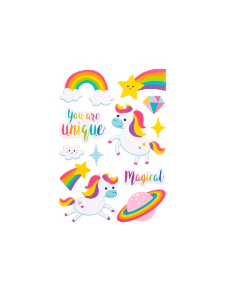 Pegatinas imaginovo unicornios magic dreams con relieve 210x130 mm en blister