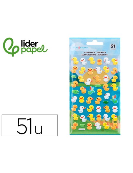 Pegatinas imaginovo cute animales patos con relieve 190x105 mm en blister