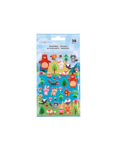 Pegatinas imaginovo cute animales bosque con...