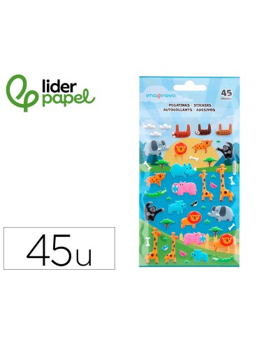 Pegatinas imaginovo cute animales safari con...