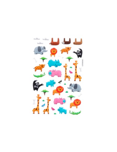 Pegatinas imaginovo cute animales safari con...