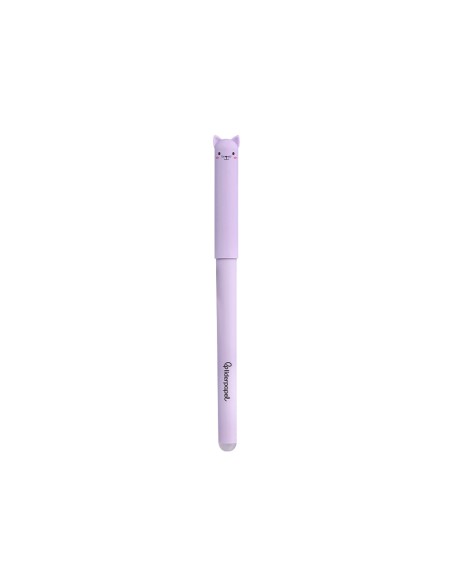 Boligrafo fantasia liderpapel animal town gato tinta azul borrable punta 1 mm