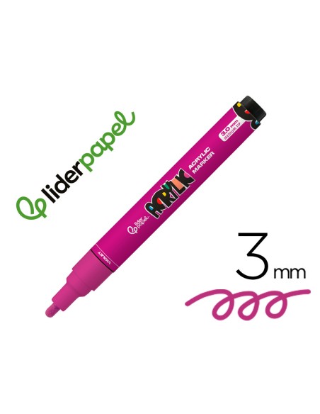 Rotulador liderpapel acrylic base agua todo tipo de superficie punta redonda 3 mm violeta