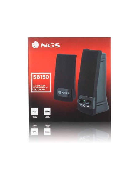 Altavoz ngs multimedia 2.0 rms 2w alimentacion usb con interruptor volumen color negro
